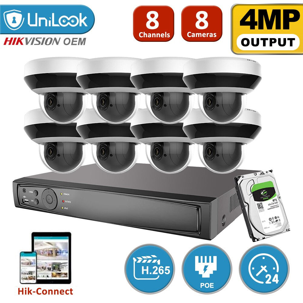 Hikvision OEM 8CH 4MP CCTV System H.265+ NVR with PTZ IP Kit-5